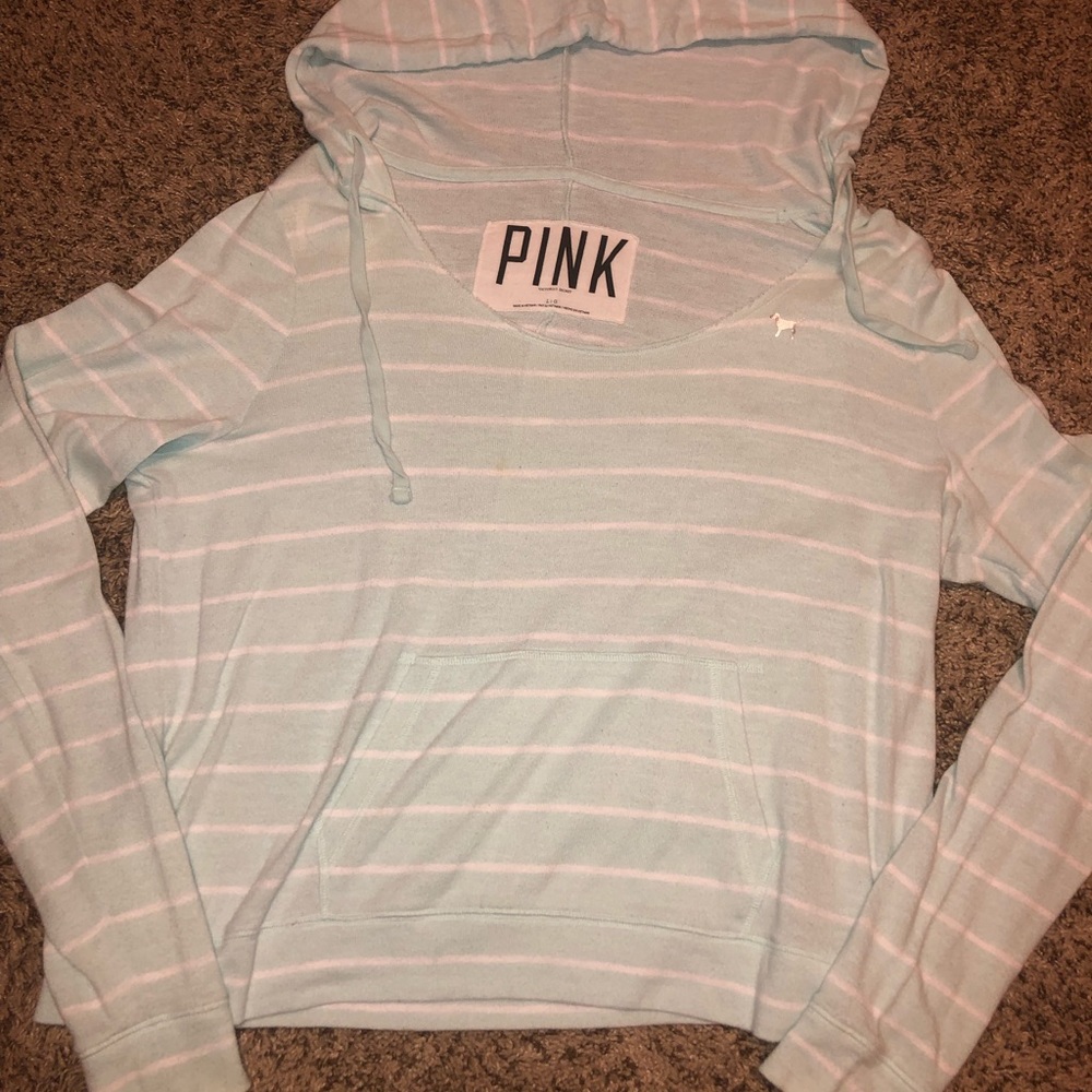 Pink Victoria secret sweater with hood